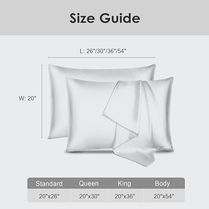 Cobnom Mulberry Silk Pillowcase Set, 600 Thread Count, Breathable - Image 6