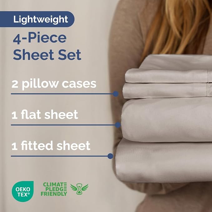 Lightweight 4 Piece Bed Sheet Set King Size - Image 2