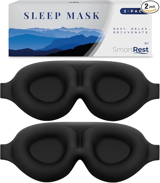 Sleep Mask - Eye Mask for Sleeping - Patented, 100% Blackout, Zero Pressure by SmartRest