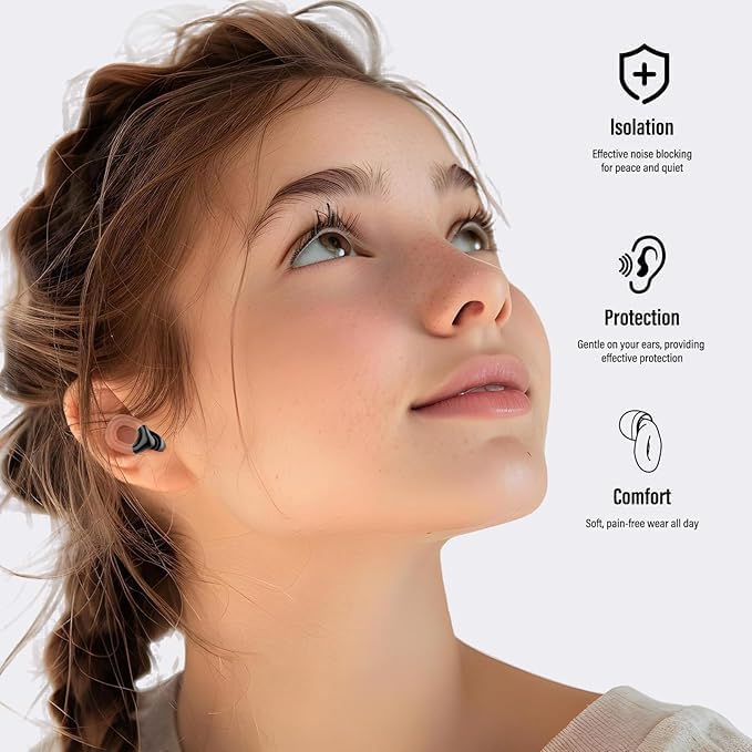 Ear Plugs for Sleeping 35dB Noise Cancelling Silicone Earplugs Single and - Image 4