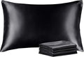 BEDELITE Satin Pillowcase with Zipper 4 Pack, Dark Grey Pillow Cases Queen Size by BEDELITE