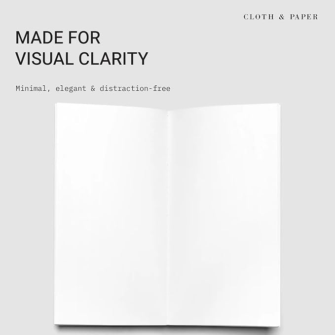 Cloth & Paper Travel Notebook | Blank Notebook – Angora | A5 Slim Writing - Image 2
