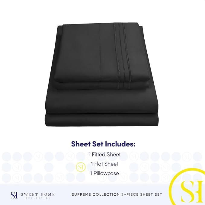 Twin Sheets - Breathable Luxury Sheets - 1800 Supreme Collection Extra Soft - Image 4