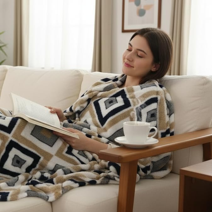 Electric Heated Blanket Throw Size 50" x 60" by TICOO