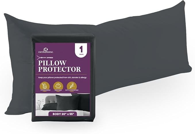 CirclesHome Pillow Protectors Single Pack Body Zippered by CirclesHome