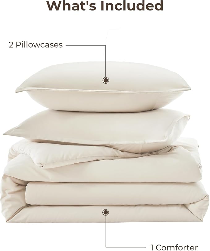 Litanika Beige Comforter Set California King Size, 3 Pieces Cal King - Image 7