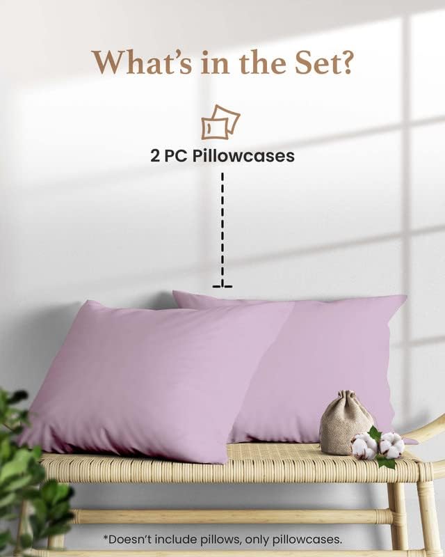 1000 TC Lavender King Pillowcases Set of 2 100% Egyptian Cotton Pillow Cases - Image 2
