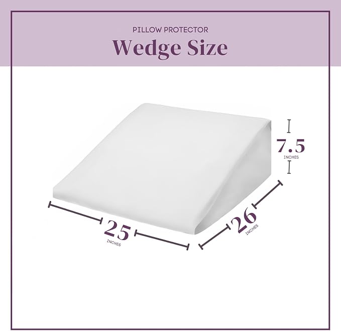 CirclesHome Wedge Pillow Cover 100% Cotton, Zippered Wedge Pillow Case Protector - Image 2