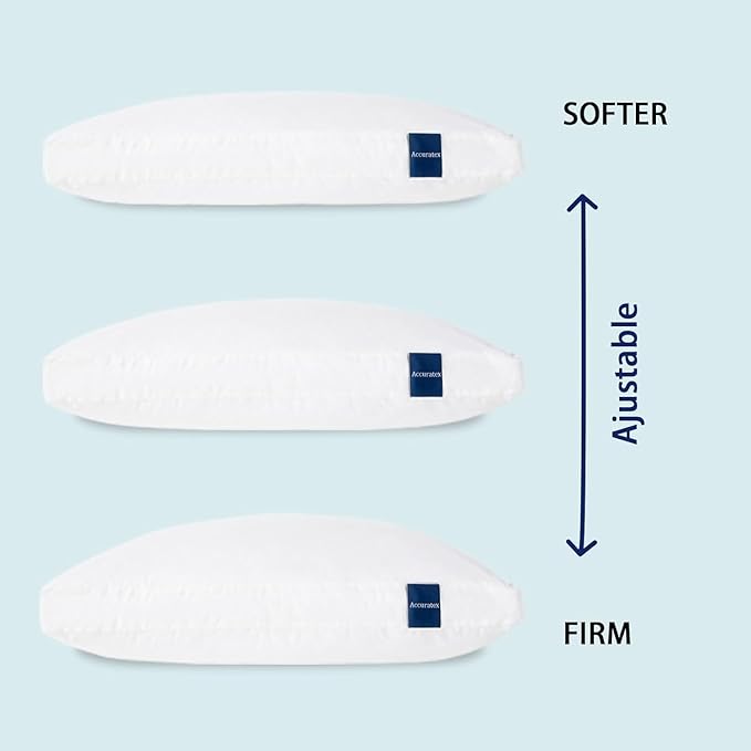 ACCURATEX Hybrid Pillow for Sleeping, Adjustable Shredded Memory Foam Pillow - Image 3