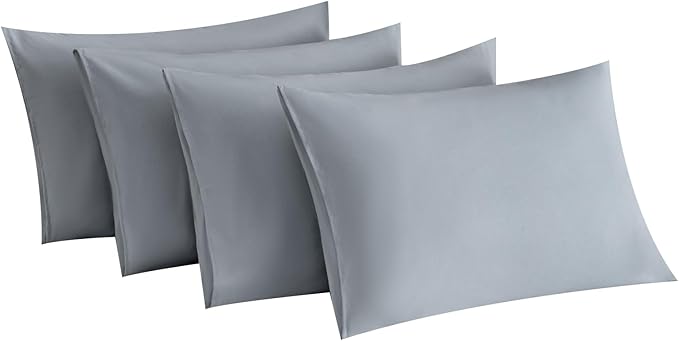 MINIPANDA Light Grey Pillow Cases Set of 4 Queen Size by Unknown