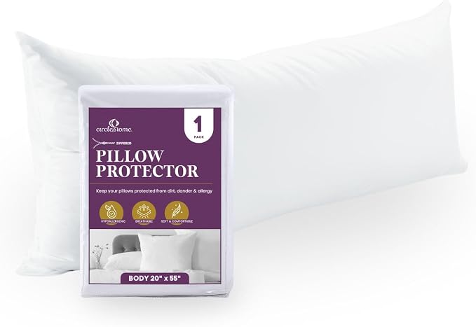 CirclesHome Pillow Protectors Single Pack Body Zippered by CirclesHome