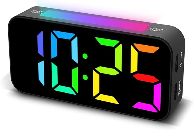 Topski Loud Alarm Clocks for Bedrooms Heavy Sleepers, Plug-in Digital Bedside by Topski