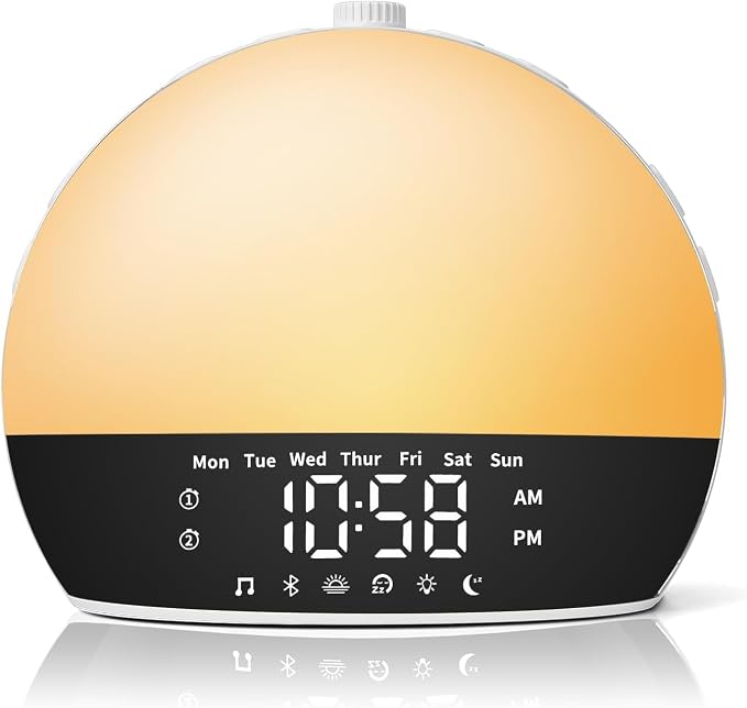 Sunrise Alarm Clock for Heavy Sleepers & Kids, Wake Up Light by Risop