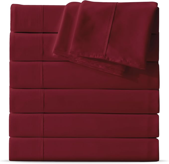 Maple&Stone Twin Flat Sheet 6 Pack, Premium Soft & Breathable, Brushed by MapleStone
