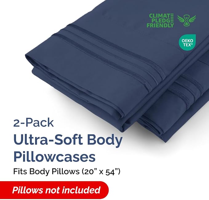 Body Pillowcases Set of 2-20x54 Long Body Pillow Case - Image 2