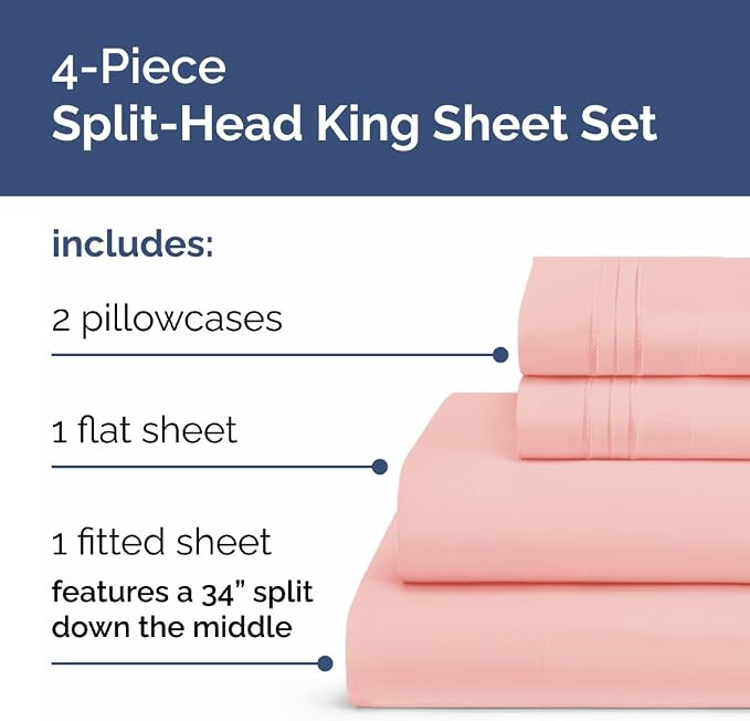 Flex Top Split Head King 4 Piece Sheet Set - Image 2