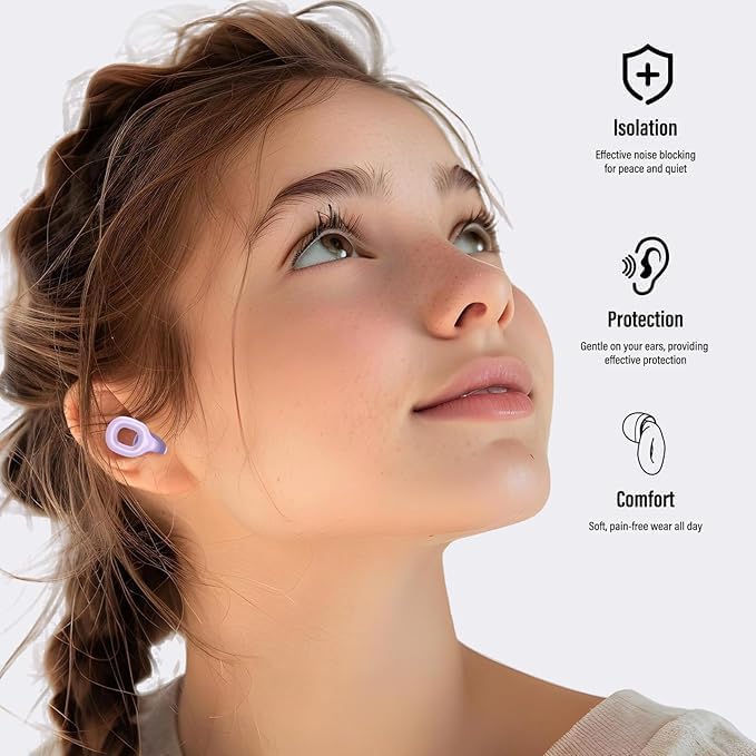 Ear Plugs for Sleeping 35dB Noise Cancelling Silicone Earplugs Single and - Image 4