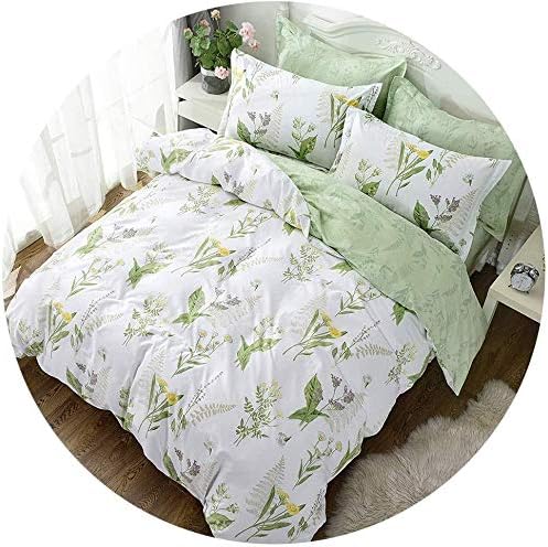 FADFAY Girls Floral Bedding Twin Duvet Cover Set Premium 100% Cotton Green - Image 6
