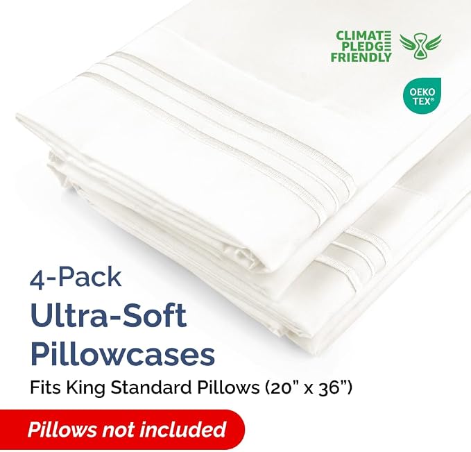 King Standard Pillow Cases Set of 4 - Image 2