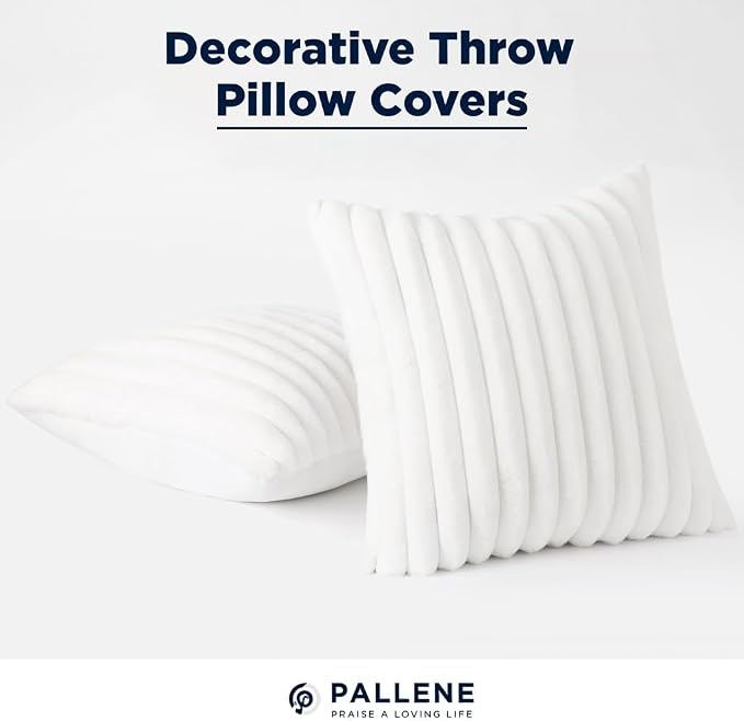 Pallene Faux Fur Plush Throw Pillow Covers 18x18 Set of 2, Luxury Soft Fluffy - Image 5