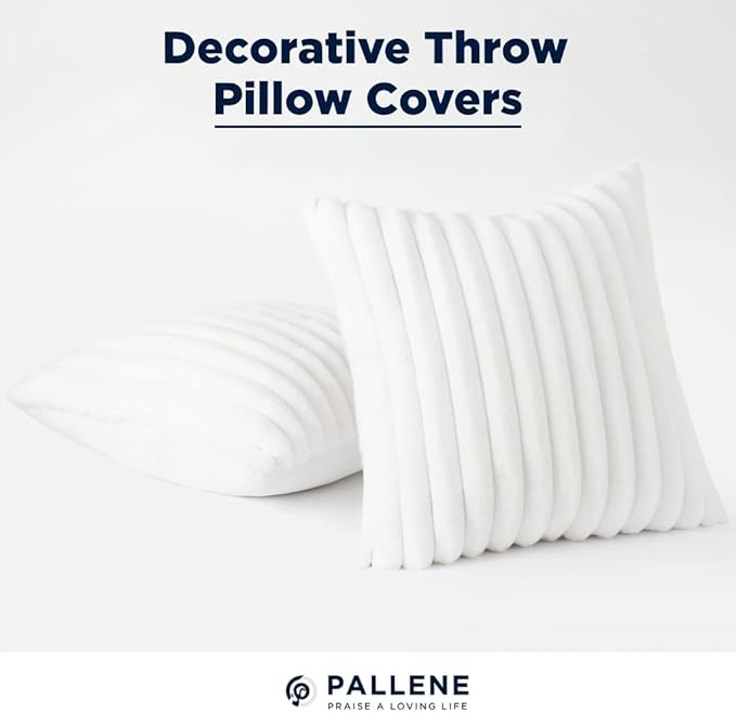 Pallene Faux Fur Plush Throw Pillow Covers 22x22 Set of 2, Luxury Soft Fluffy - Image 5