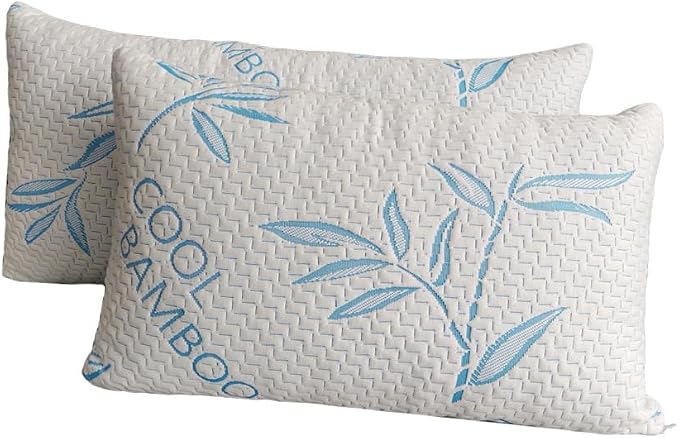 2 Pack King Size Pillows for Sleeping, Cooling Shredded Memory Foam Adjustable by OkaoHomeGoods