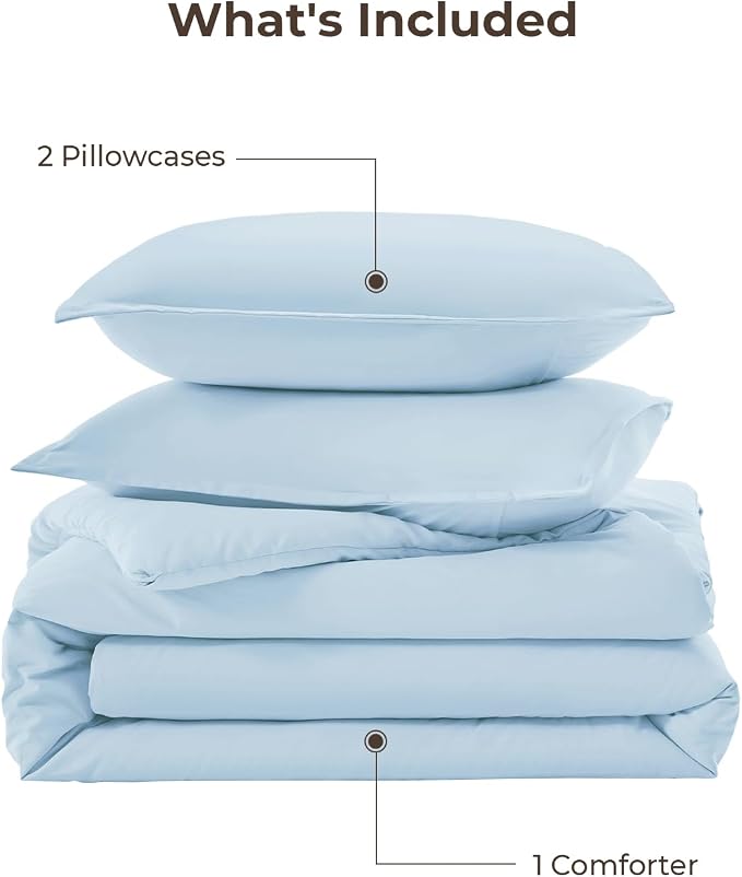 Litanika Comforters Light Blue Full Size, 3 Pieces Lightweight Solid Bedding - Image 7