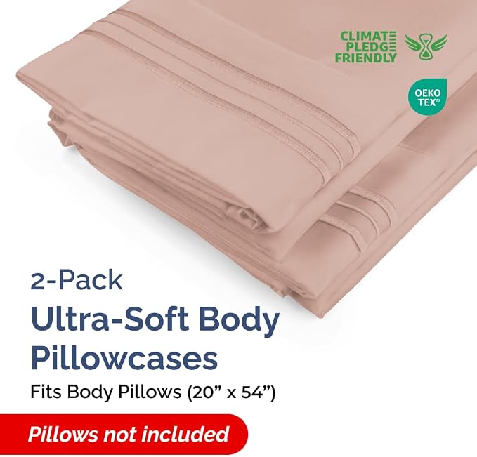 Body Pillowcases Set of 2-20x54 Long Body Pillow Case - Image 2