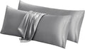 Aormenzy Satin Body Pillow Cover Set of 2, 20x54 Inches Silver Grey Case by Aormenzy