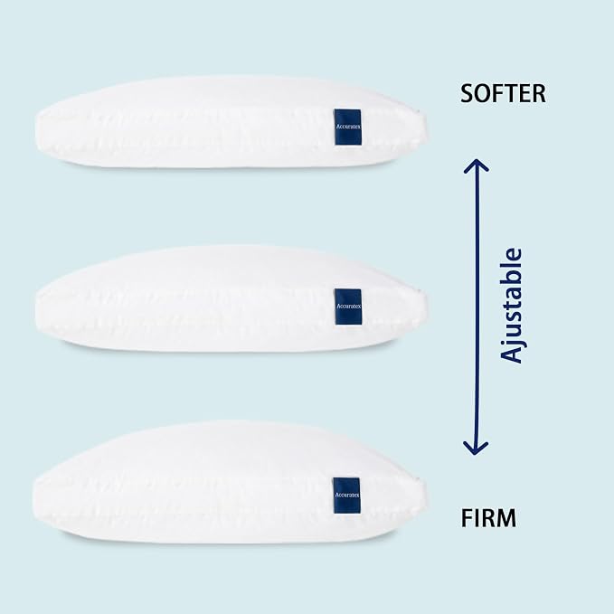 ACCURATEX Hybrid Pillow for Sleeping, Adjustable Shredded Memory Foam Pillow - Image 4