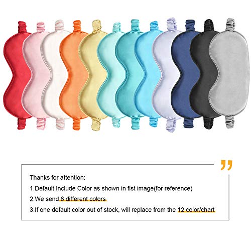 Silk Satin Eye Mask Color Assorted 6-Pack Smooth Sleeping Mask Eye Shade - Image 6