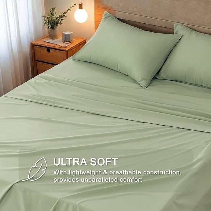 Microfiber Queen Bedding Flat Sheet, Ultra Soft and Wrinkle, Stain Resistant - Image 2