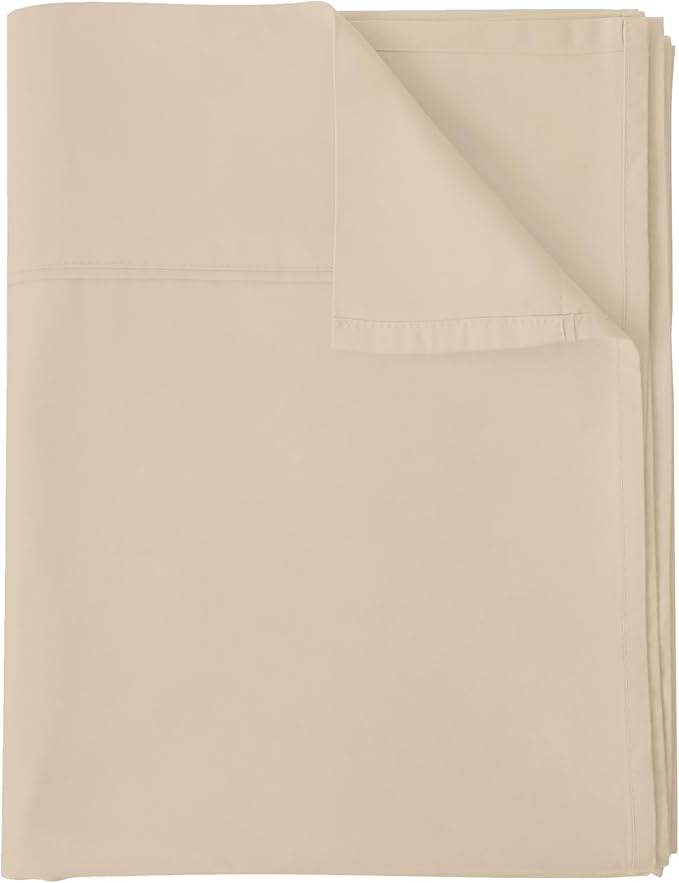 Flat Sheet Only TwinXL Size, 400 TC 100% Egyptian Cotton Flat Sheet-Beige Grey by ShunjieHome