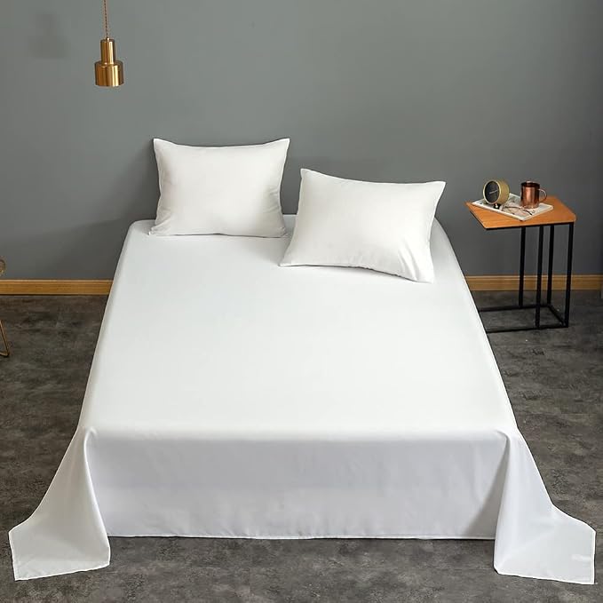 Microfiber Queen Bedding Flat Sheet, Ultra Soft and Wrinkle, Stain Resistant - Image 2