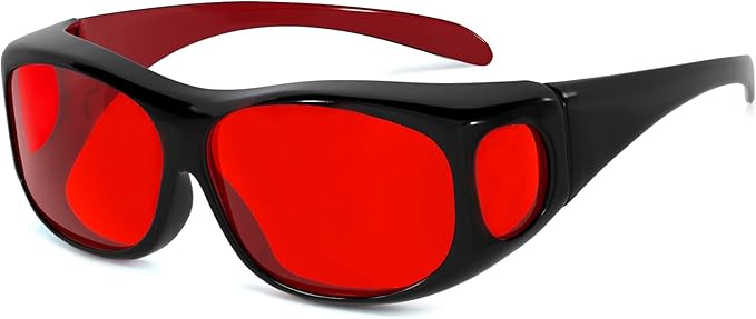Eyekepper Red Lens Blue Light Glasses Men, Fitover Blue Light Blocking Glasses by Eyekepper