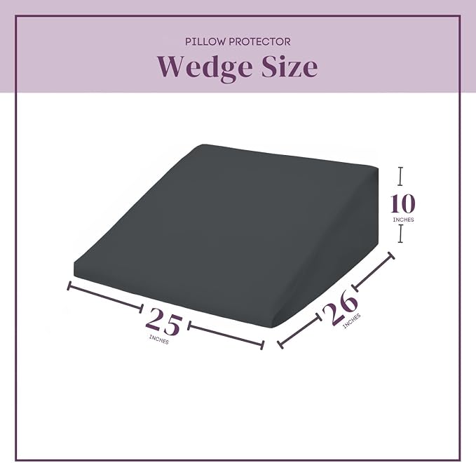 CirclesHome Wedge Pillow Cover 100% Cotton, Zippered Wedge Pillow Case Protector - Image 2