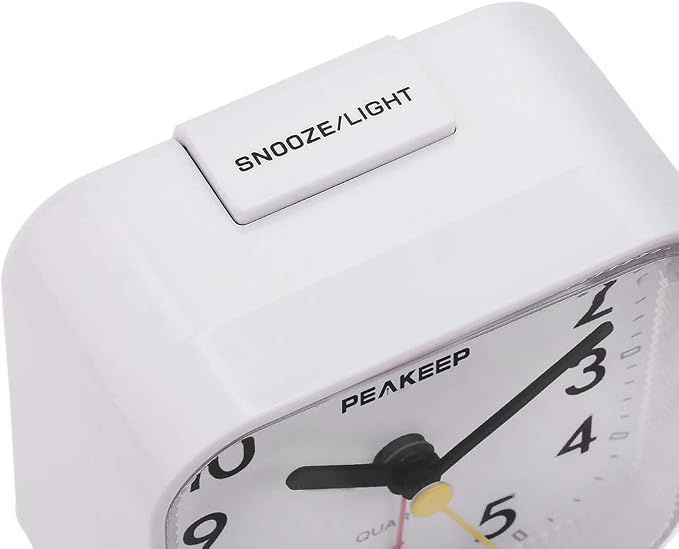 Peakeep Small Battery Operated Analog Travel Alarm Clock Silent No Ticking - Image 3