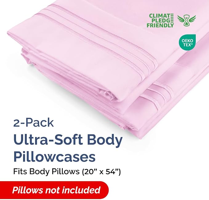 Body Pillowcases Set of 2-20x54 Long Body Pillow Case - Image 2
