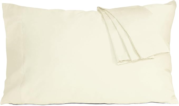 Pillow Cases, King Size Cotton Percale Weave Pillowcases, Pre-Shrunk Breathable by HOMTEC