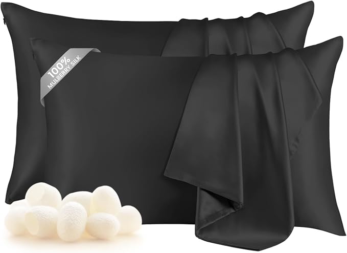 THXSILK Set of 2 100% Mulberry Silk Pillowcase by THXSILK