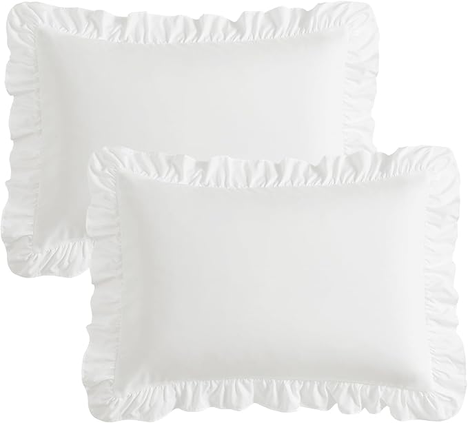 KKJIAF Ruffle Pillow Cases Standard Size Set of 2, Ruffled Pillow Covers - Image 7