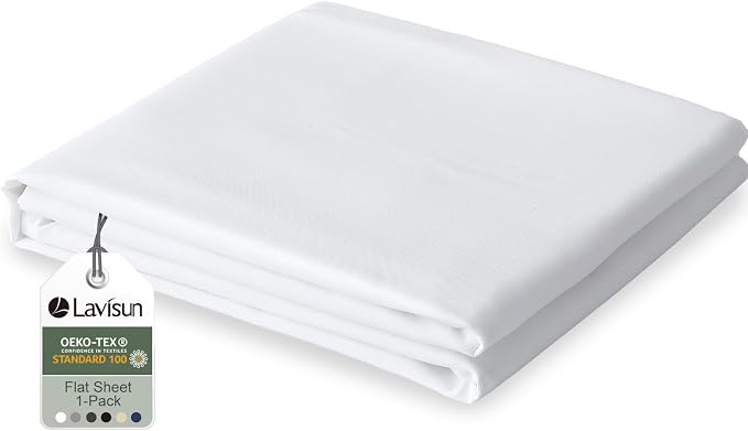 Lavisun Twin Flat Sheets Only, 1 Pack Soft Brushed Microfiber Bedding Sheets by Lavisun