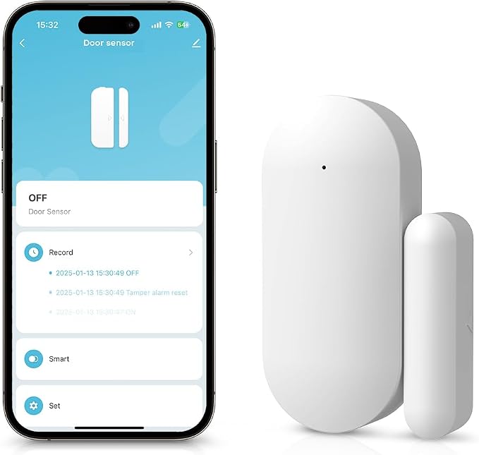 Door Alarm Window Sensors, Door Open Alarm Long Battery Life Wireless by CloureeDirect