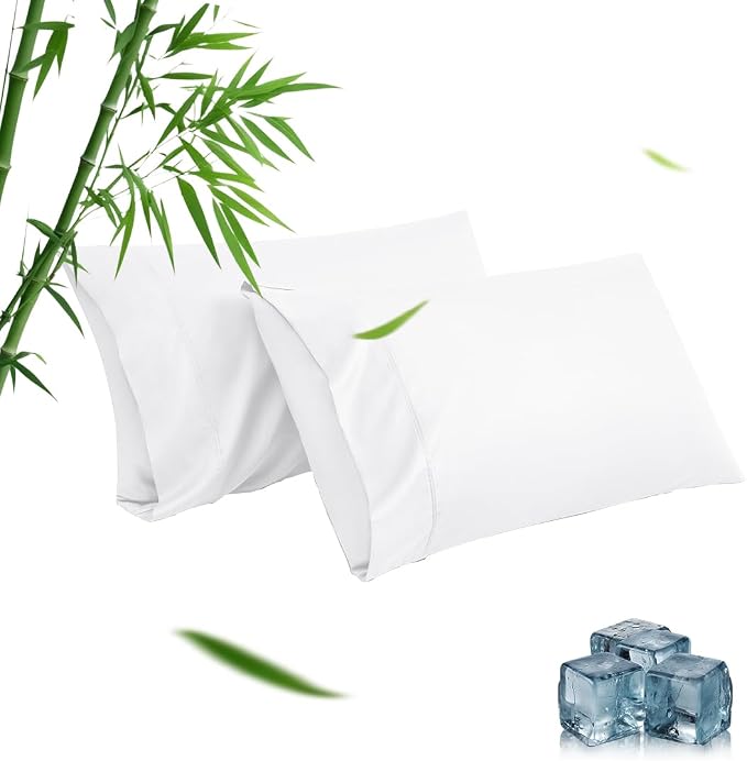 Standard Pillowcases, Cooling Viscose from Bamboo Pillow Covers by ParkdenyMattressProtector