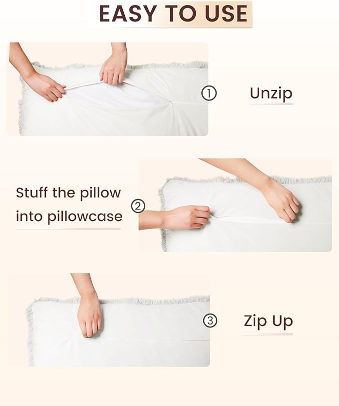 ZonLi Fuzzy Body Pillow Cover, 20 x 54 Pillowcase, Faux Fur Long Pillow Cover - Image 5