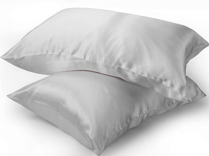 Grey Mulberry Silk Pillowcase for Acne Prone Skin Sleeping Women, Pure 22 Momme - Image 5