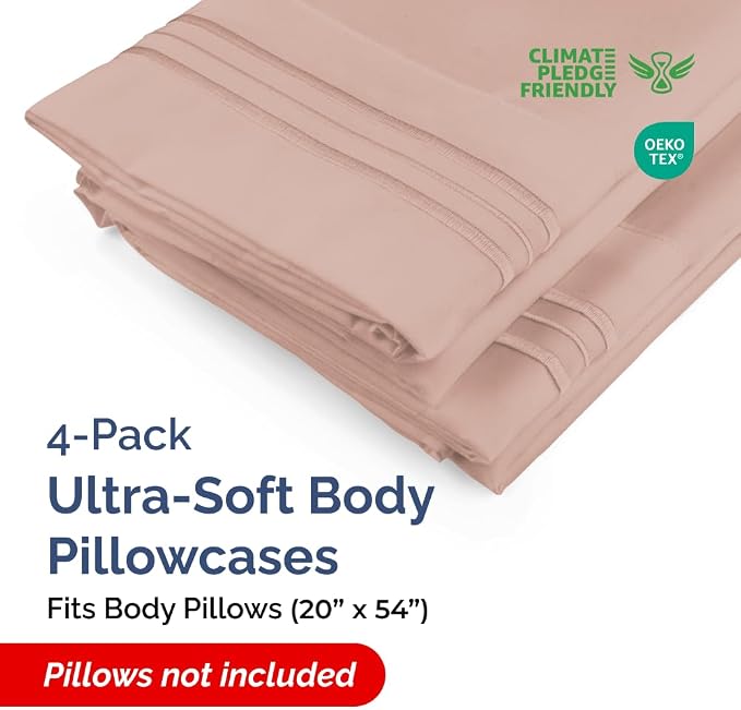Body Pillowcases Set of 4-20x54 Long Body Pillow Case - Image 2