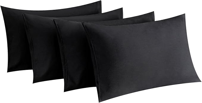MINIPANDA Black Pillow Cases Standard Size Set of 4 by Unknown