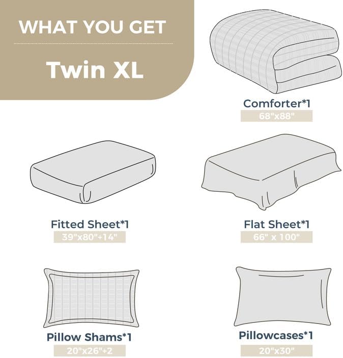 HYMOKEGE Light Purple Twin XL Comforter Set Seersucker 5 Pieces, All Season - Image 6