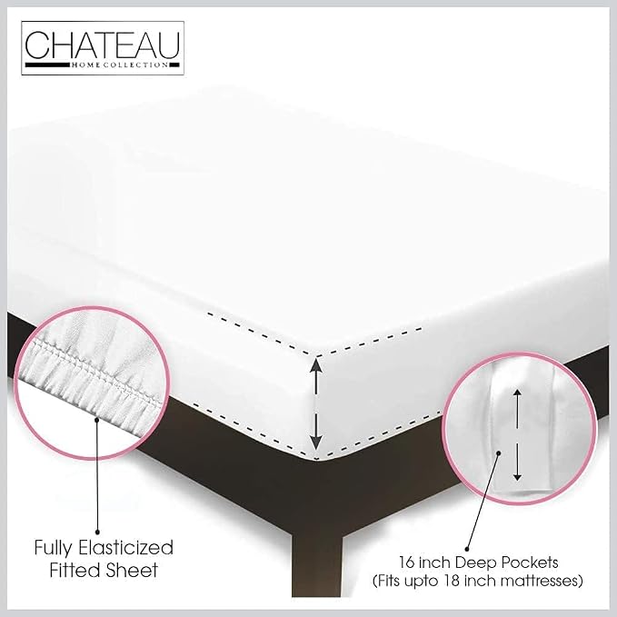 Twin XL 100% Cotton Sheets For Twin Bed, 800TC Sateen Weave 3PC Fully - Image 6